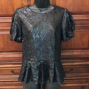 Peplum Sequins Top